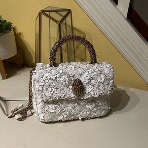 Elegant White Sequin Handbag